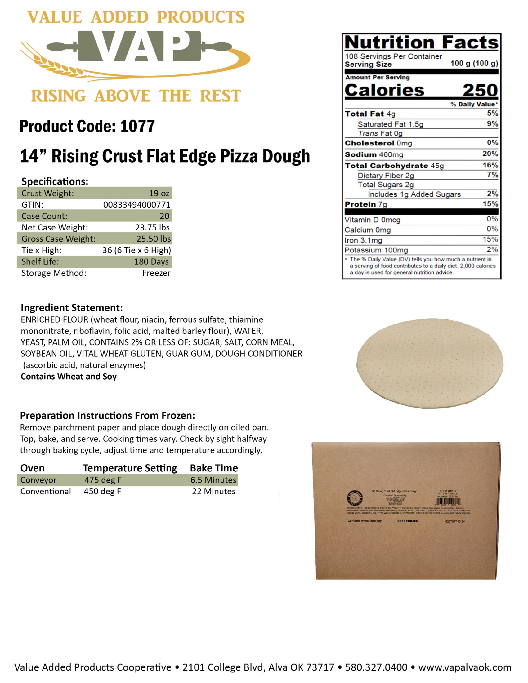 Red Earth Dough Co. crusts are engineered as fully formed, laminated, pre-proofed frozen dough systems that move directly from freezer to toppings to oven with minimal handling. The controlled dough-development process allows the final bake cycle to complete fermentation while proteins, cheeses, and toppings properly cook together during the baking process. 