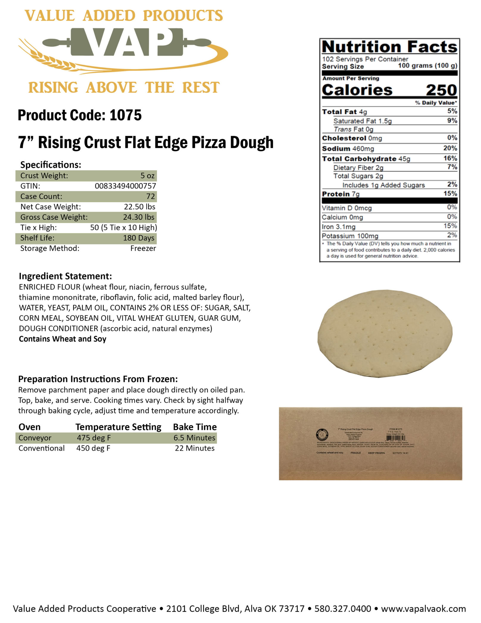 Red Earth Dough Co. crusts are engineered as fully formed, laminated, pre-proofed frozen dough systems that move directly from freezer to toppings to oven with minimal handling. The controlled dough-development process allows the final bake cycle to complete fermentation while proteins, cheeses, and toppings properly cook together during the baking process. 