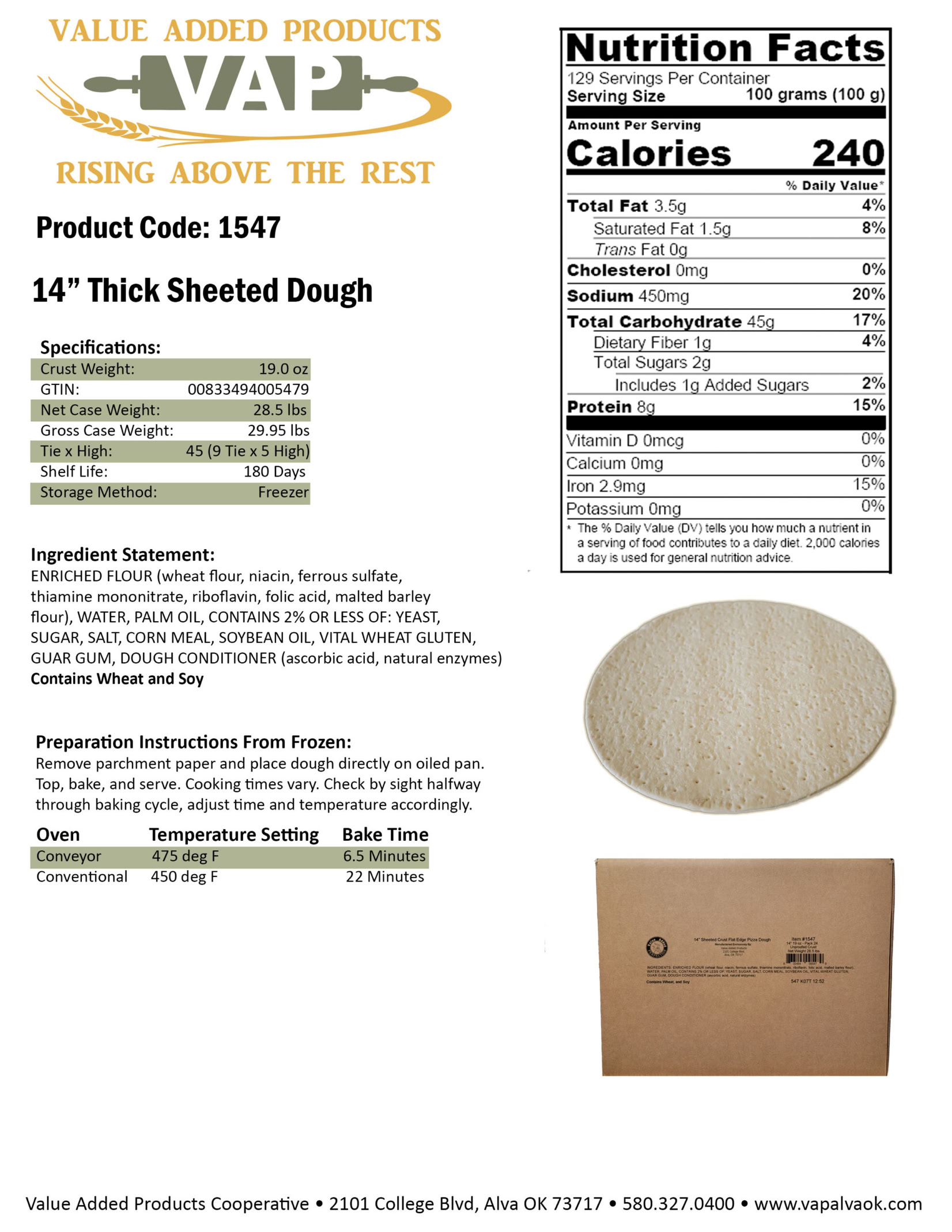 Red Earth Dough Co. crusts are engineered as fully formed, laminated, pre-proofed frozen dough systems that move directly from freezer to toppings to oven with minimal handling. The controlled dough-development process allows the final bake cycle to complete fermentation while proteins, cheeses, and toppings properly cook together during the baking process
