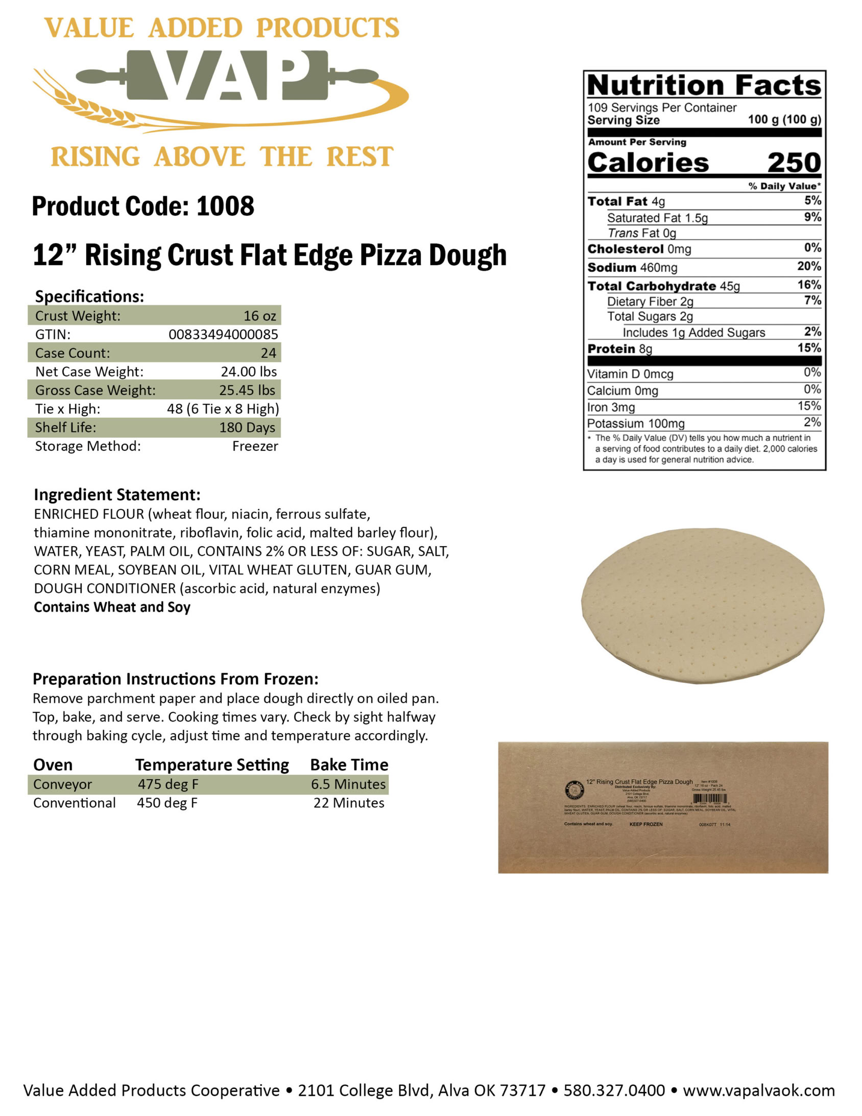 Red Earth Dough Co. crusts are engineered as fully formed, laminated, pre-proofed frozen dough systems that move directly from freezer to toppings to oven with minimal handling. The controlled dough-development process allows the final bake cycle to complete fermentation while proteins, cheeses, and toppings properly cook together during the baking process. 