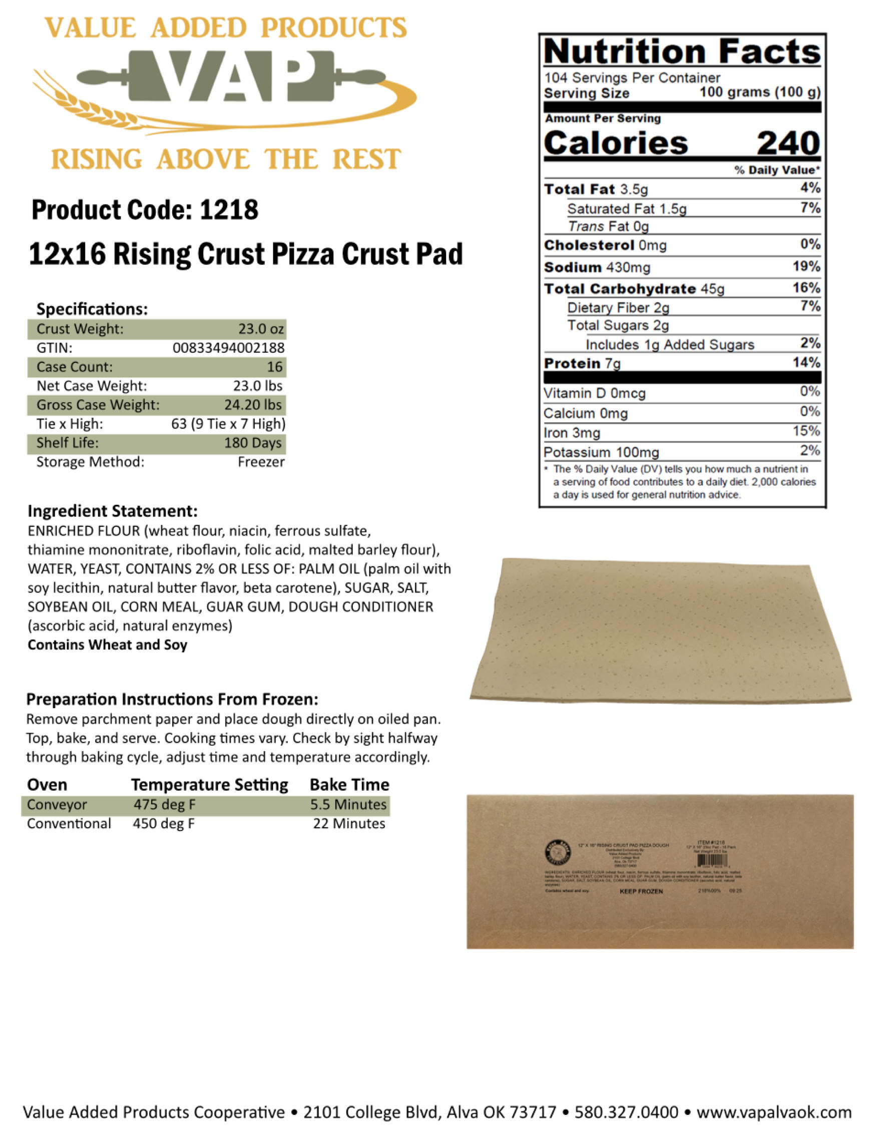Red Earth Dough Co. crusts are engineered as fully formed, laminated, pre-proofed frozen dough systems that move directly from freezer to toppings to oven with minimal handling. The controlled dough-development process allows the final bake cycle to complete fermentation while proteins, cheeses, and toppings properly cook together during the baking process. 